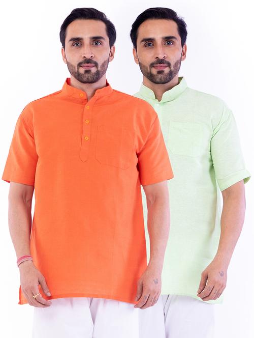 set of 2 solid short kurta - 18423541 - Very Small Image - 1