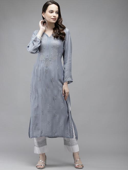 women's straight kurta - 18424048 - Very Small Image - 1