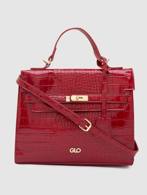 maroon textured regular handbag - 18424329 - Very Small Image - 1