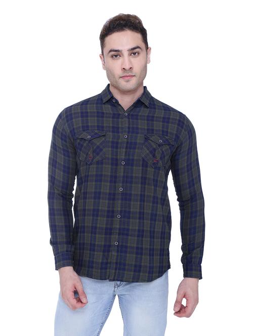 green cotton casual shirt - 18424549 - Very Small Image - 1