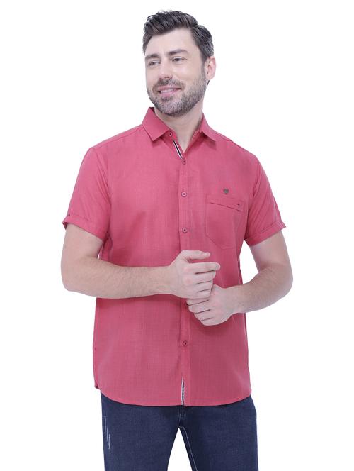 pink solid casual shirt - 18424650 - Very Small Image - 1