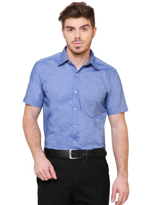 blue solid formal shirt - 18424692 - Very Small Image - 1