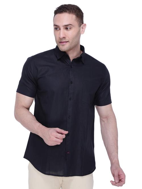 black solid formal shirt - 18424700 - Very Small Image - 1