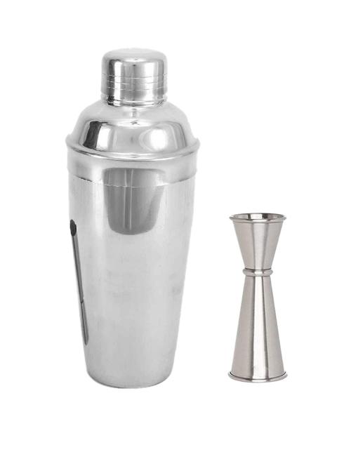 dynore dynore stainless steel delux cocktail shaker 500 ml with japanese peg measure 30/60 2 - piece bar set (stainless steel) - 18425180 - Very Small Image - 1