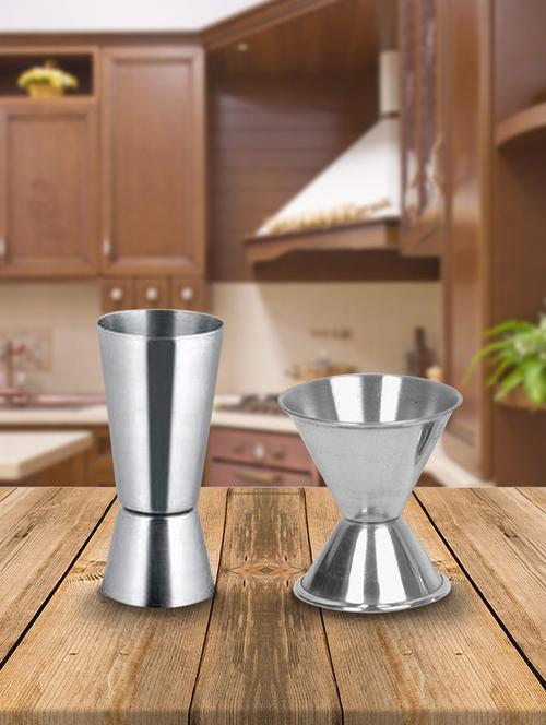 dynore dynore stainless steel set of 2 double sided peg measures - 30&60, 20&40 ml each 2 - piece bar set (stainless steel) - 18425207 - Very Small Image - 1
