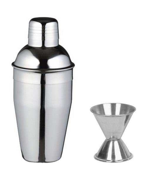 dynore (medium) - delux cocktail shaker and peg measure 2 - piece bar set (stainless steel) - 18425215 - Very Small Image - 1