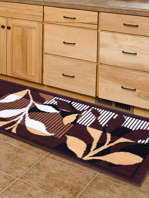 gaba rugs polypropylene decorative bedside/kitchen runner -50x150 cm, brown - 18425518 - Very Small Image - 1
