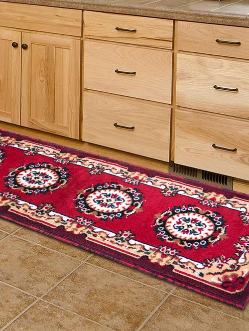 gaba rugs polypropylene decorative bedside/kitchen runner -45x150 cm, red - 18425525 - Very Small Image - 1