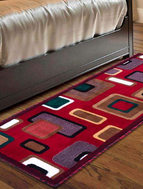 gaba rugs polypropylene decorative bedside/kitchen runner -45x150 cm, red - 18425526 - Very Small Image - 1