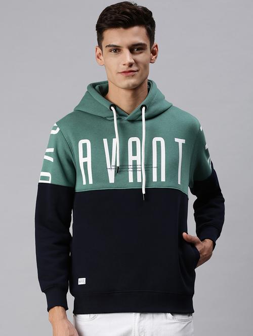 green chest printed hooded sweatshirt - 18425633 - Very Small Image - 1