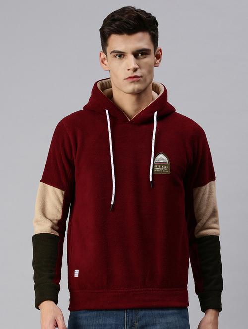 maroon color block sweatshirt - 18425697 - Very Small Image - 1