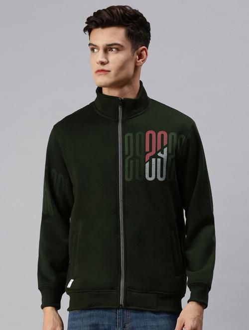 olive green solid casual jacket - 18425744 - Very Small Image - 1