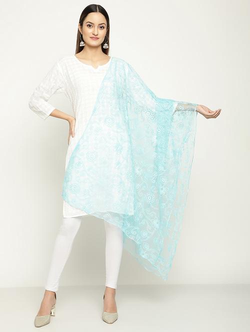 blue net dupatta - 18425996 - Very Small Image - 1