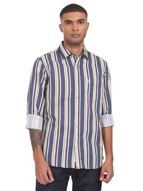 blue striped casual shirt - 18426282 - Very Small Image - 1