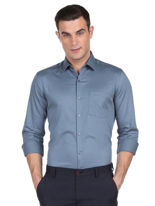 navy-blue self-designed formal shirt - 18426481 - Very Small Image - 1
