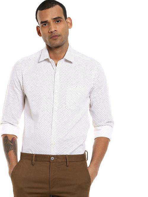 tan printed formal shirt - 18426540 - Very Small Image - 1