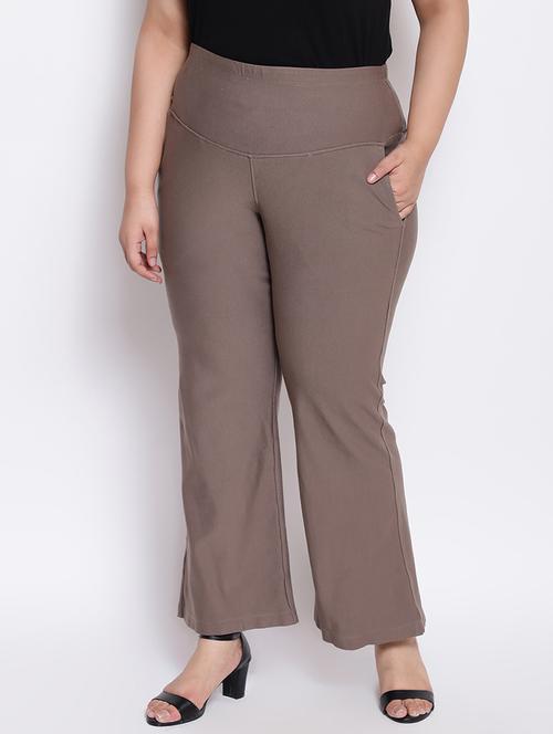 high rise solid flat front trouser - 18426856 - Very Small Image - 1