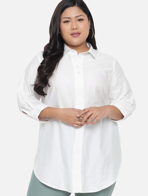shirt collar soild top - 18426888 - Very Small Image - 1