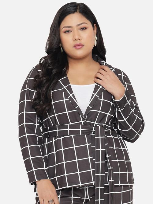 lapel neck checked summer jacket - 18426914 - Very Small Image - 1
