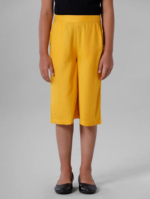 yellow solid casual trouser - 18428844 - Very Small Image - 1