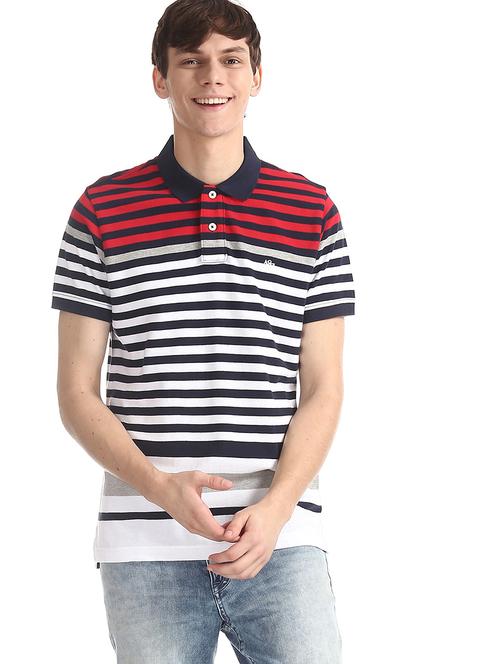 multi colored striped polo t-shirt - 18429174 - Very Small Image - 1