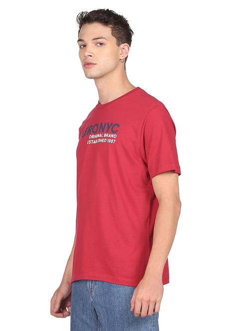 red chest-printed t-shirt - 18429195 - Very Small Image - 1