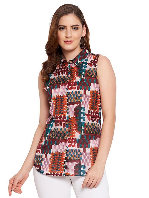 curved hem abstract shirt - 18429473 - Very Small Image - 1