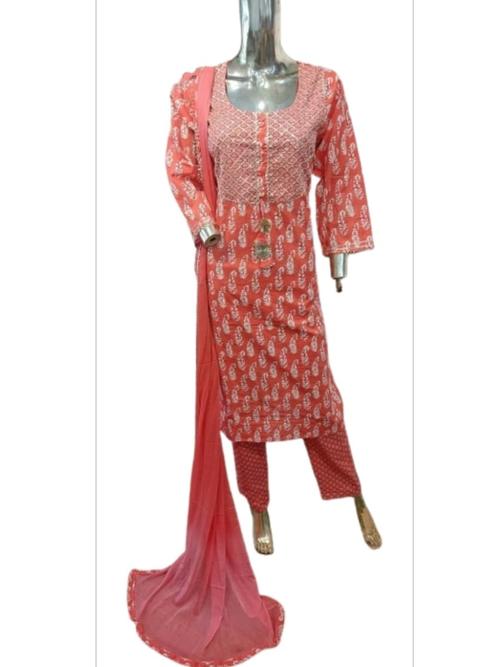 cotton suit set with dupatta - 18429494 - Very Small Image - 1