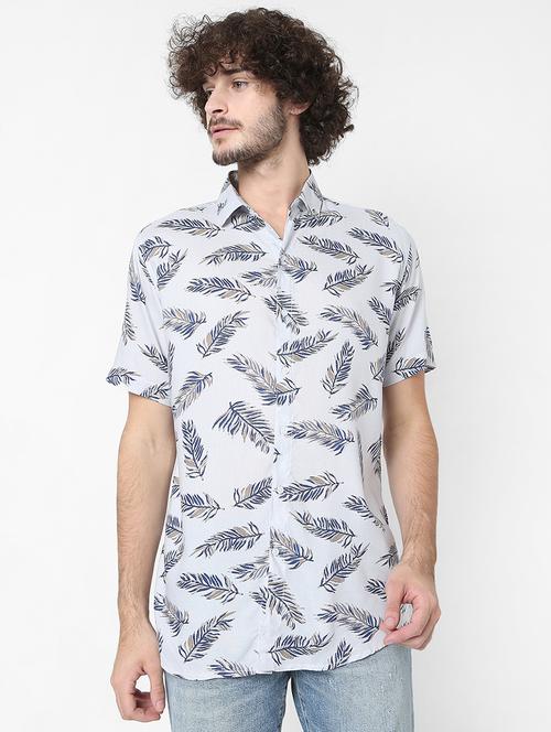 grey printed casual shirt - 18429625 - Very Small Image - 1