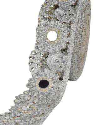 embroidered good quality lace onw mtr - 18429637 - Very Small Image - 1