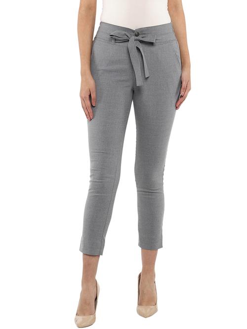 tie front solid flat front trouser - 18429653 - Very Small Image - 1