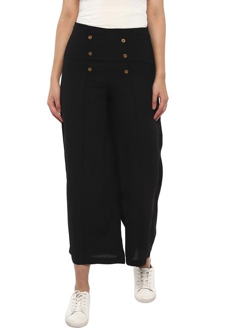 high rise solid flat front trouser - 18429654 - Very Small Image - 1