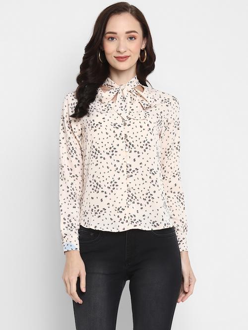 tie up neck printed top - 18429678 - Very Small Image - 1