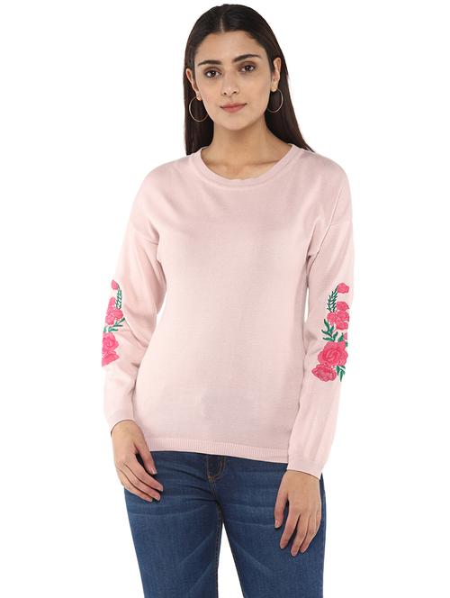 crew neck embroidered detail pullover - 18429682 - Very Small Image - 1