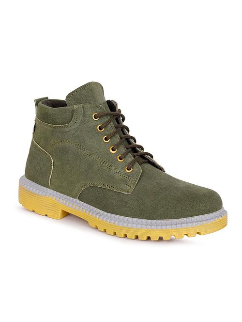 olive green lace up boot - 18430201 - Very Small Image - 1