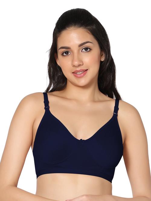 navy blue non padded regular bra - 18430625 - Very Small Image - 1