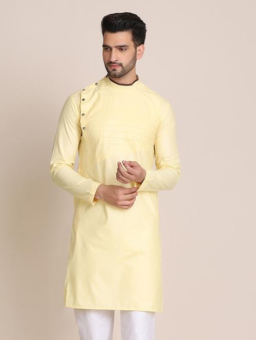 yellow solid kurta - 18430832 - Very Small Image - 1
