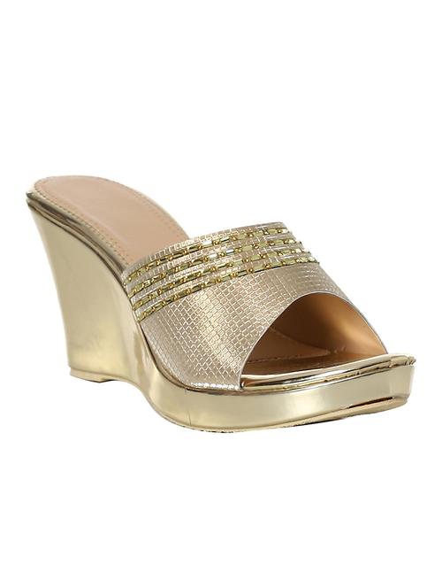 gold slip on embellished wedge sandal - 18430935 - Very Small Image - 1