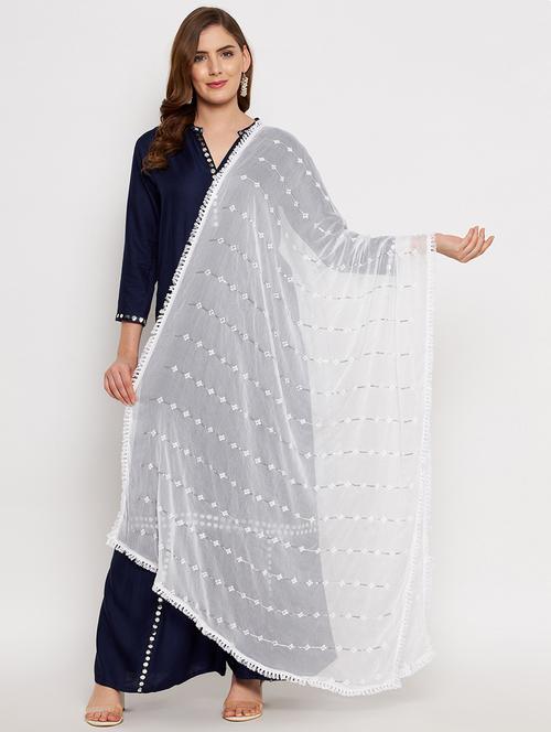 white net dupatta - 18431177 - Very Small Image - 1