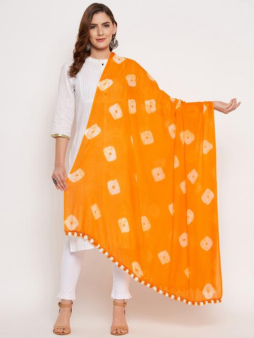 yellow cotton dupatta - 18431200 - Very Small Image - 1