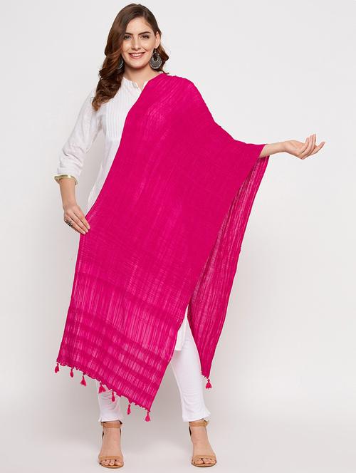 magenta cotton dupatta - 18431201 - Very Small Image - 1