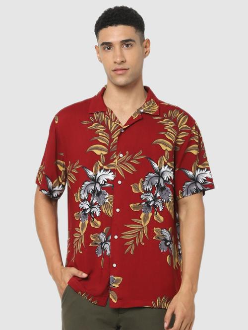 red printed casual shirt - 18431493 - Very Small Image - 1