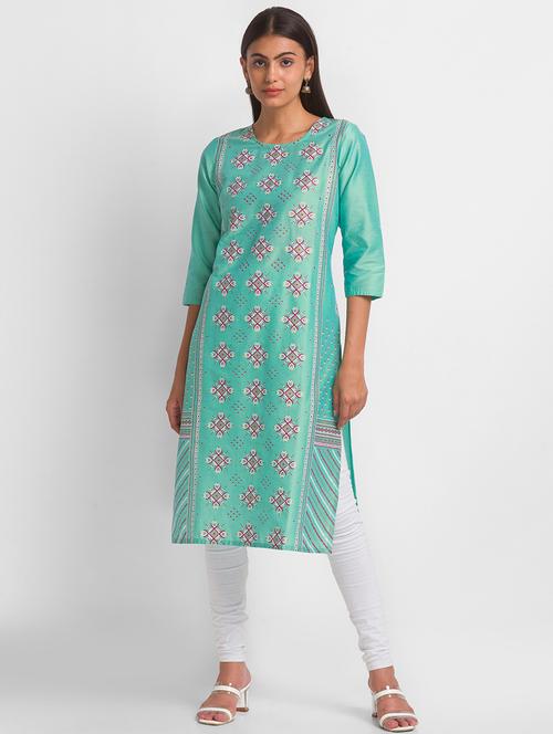 women's straight kurta - 18431892 - Very Small Image - 1