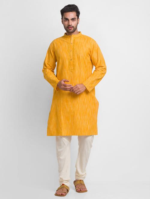yellow melange medium kurta - 18431918 - Very Small Image - 1
