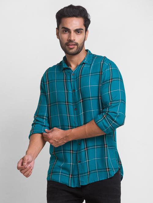 mens checks casual shirt - 18431919 - Very Small Image - 1
