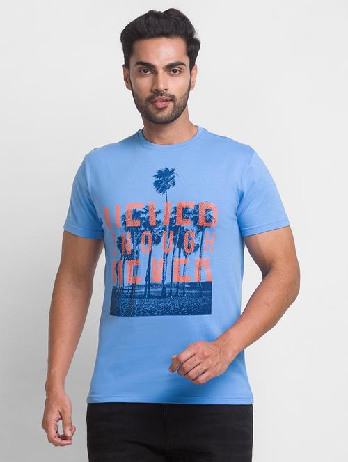 light-blue chest-printed t-shirt - 18432016 - Very Small Image - 1