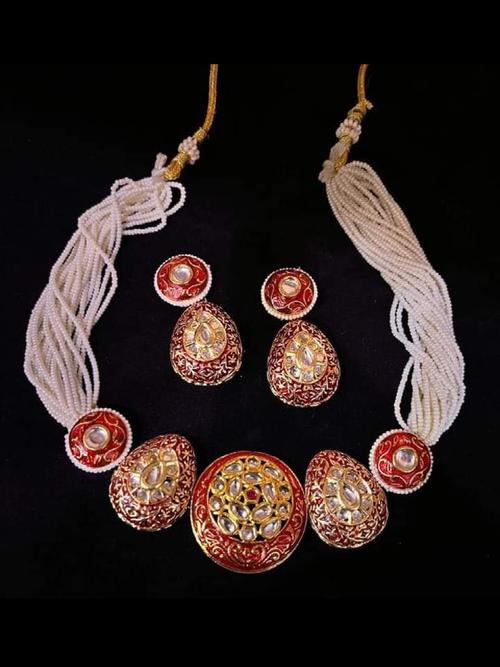 designer necklace earring set - 18432251 - Very Small Image - 1