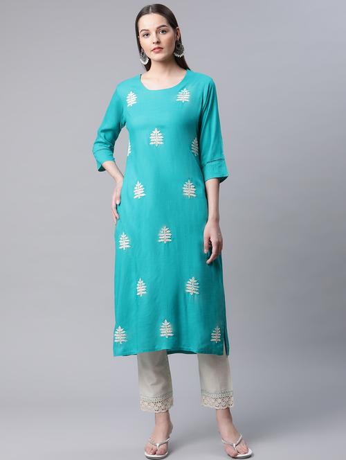 embroidered kurta pant set - 18433629 - Very Small Image - 1