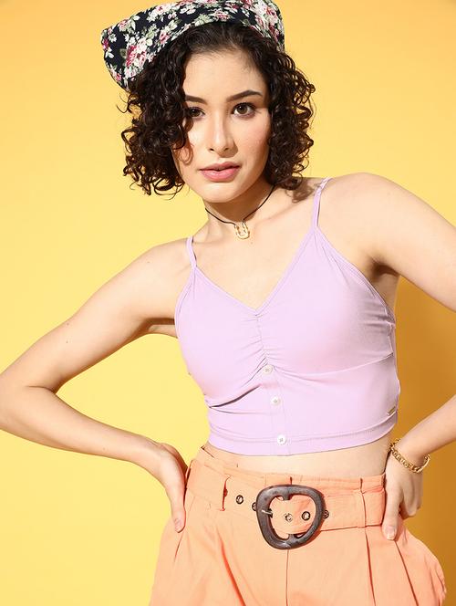 cami neck solid crop top - 18434250 - Very Small Image - 1