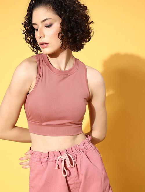 tie back solid crop top - 18434253 - Very Small Image - 1